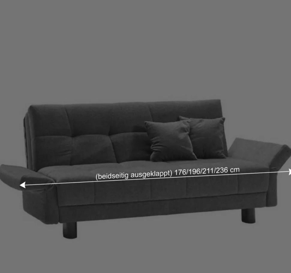Schlafsofa mit abklappbaren Arnlehnen - Madley