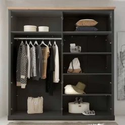 Schlafzimmer Bettanlage und Schrank Set - Zenuvra (vierteilig)