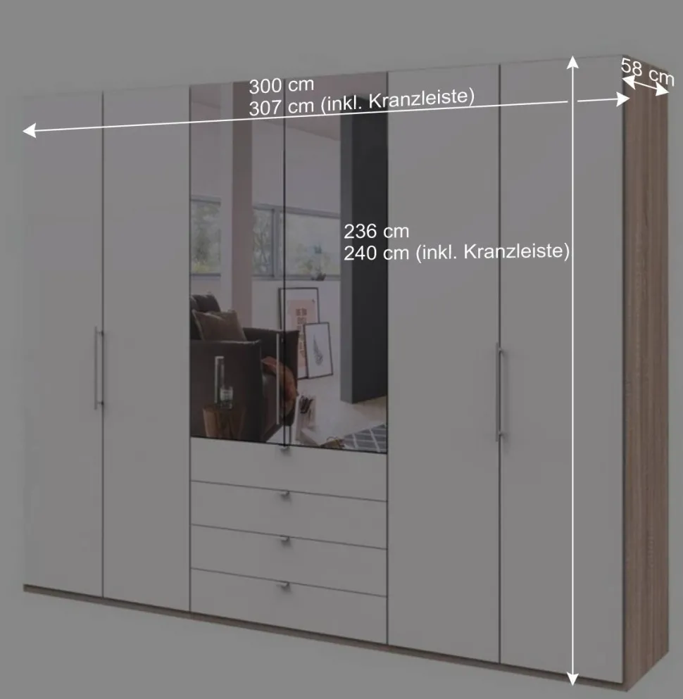 Schlafzimmer Gleittürenschrank mit Spiegel - Vaclyn