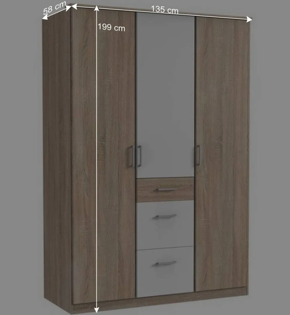 Schlafzimmer Kleiderschrank zweifarbig - Coros