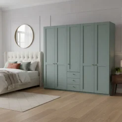 Schlafzimmer Kleiderschrank in Graugrün - Rajavo