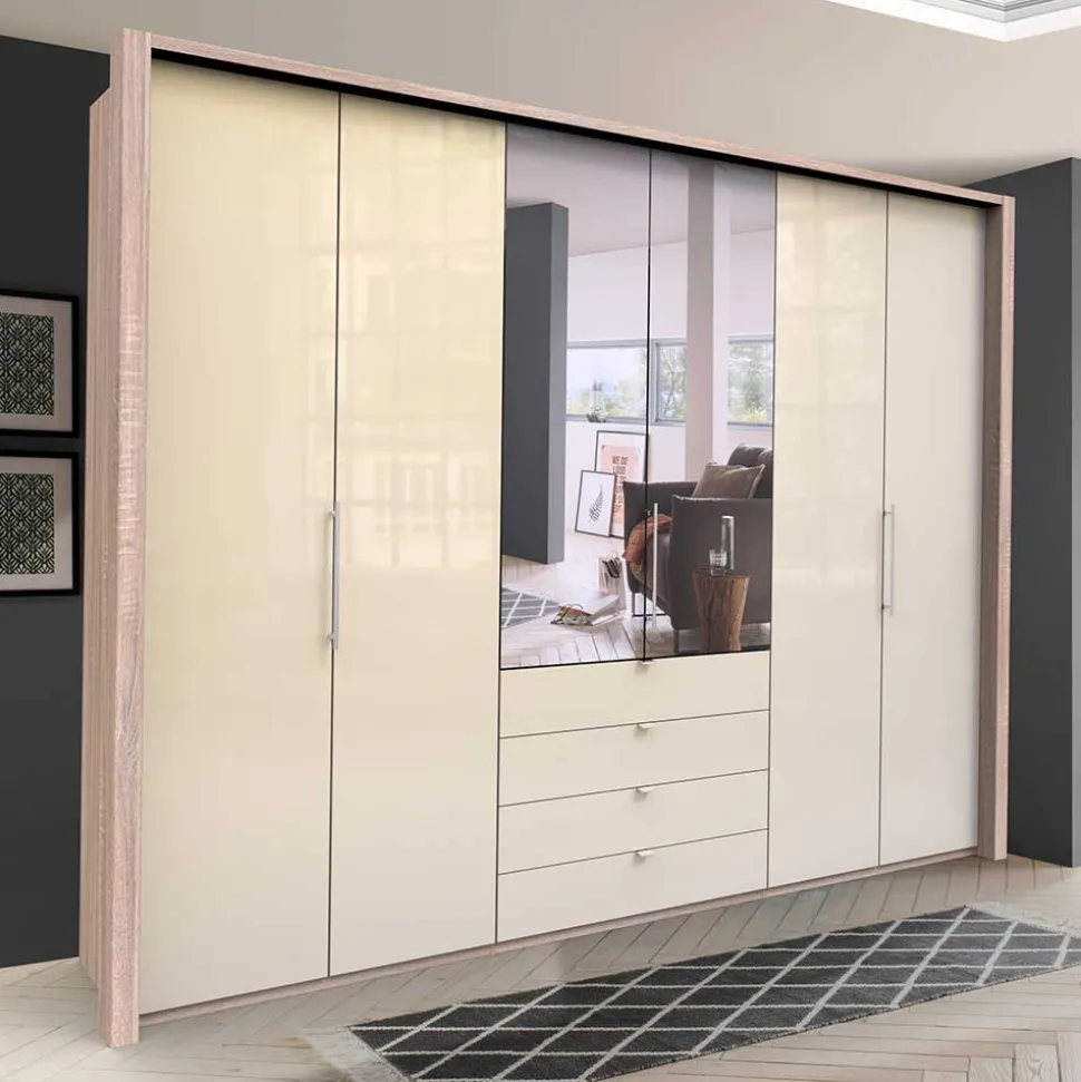 Schlafzimmer Kleiderschrank mit Spiegel Falttür - Rativian