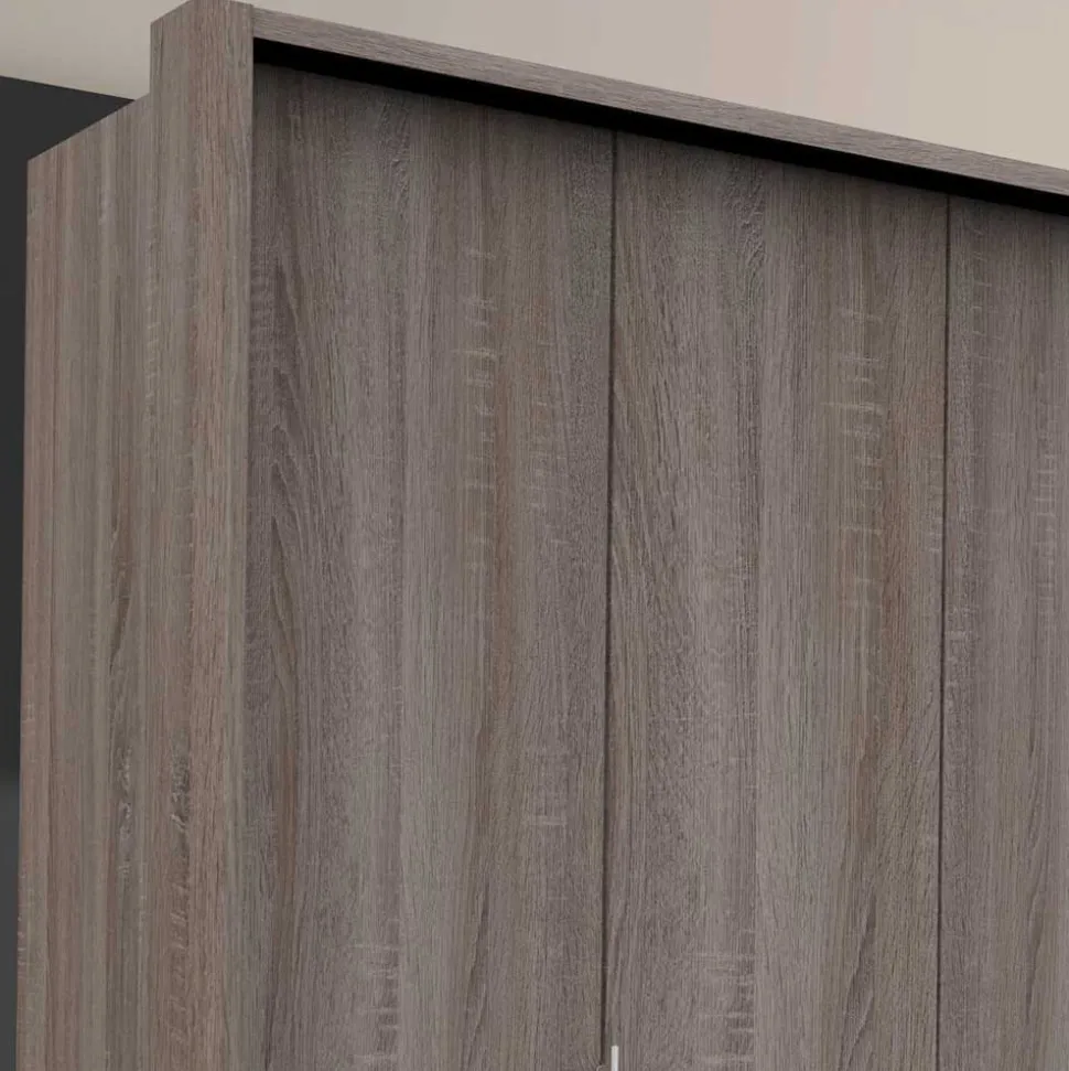 Schlafzimmer Kleiderschrank in Eiche dunkel - Crenba