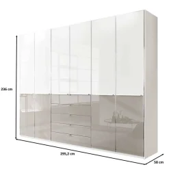 Schlafzimmer Kombi-Kleiderschrank 6-türig - Pascan