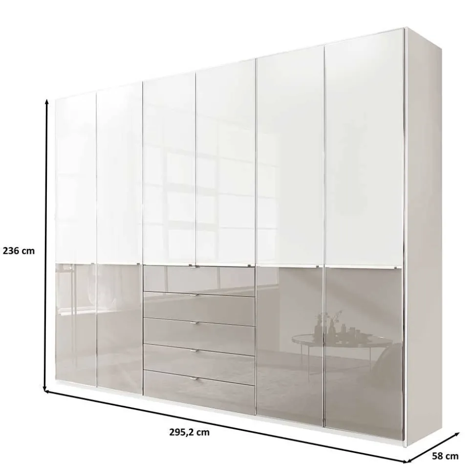 Schlafzimmer Kombi-Kleiderschrank 6-türig - Pascan
