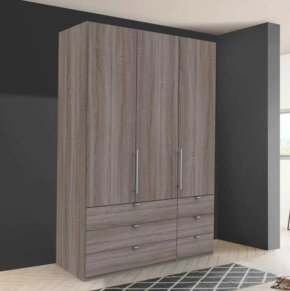 Schlafzimmer Kombischrank in Eiche dunkel - Crenba