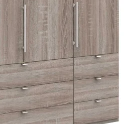 Schlafzimmer Kombischrank in Eiche dunkel - Crenba