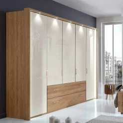 Schlafzimmer komplett Anglesia in Creme und Eichefarben (vierteilig)