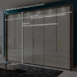 Schlafzimmer Komplettset Crenba in Creme (vierteilig)