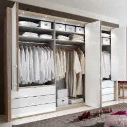 Schlafzimmer Komplettset Bosays in Weiß Eiche Sonoma (vierteilig)