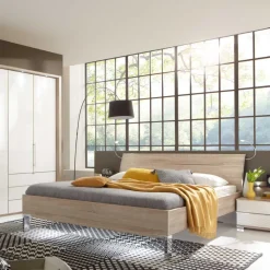 Schlafzimmer Komplettset Bosays in Weiß Eiche Sonoma (vierteilig)
