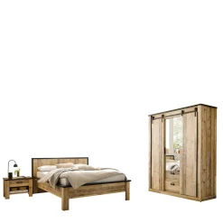 Schlafzimmer mit 140x200 Bett - Naiavio I (vierteilig)