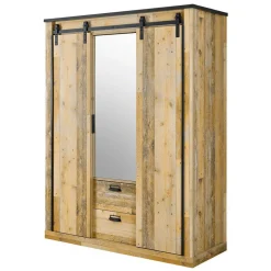 Schlafzimmer mit 140x200 Bett Set - Naiavio (fünfteilig)