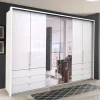 Schlafzimmer Schrank mit Falttüren in Weiß - Dolienca