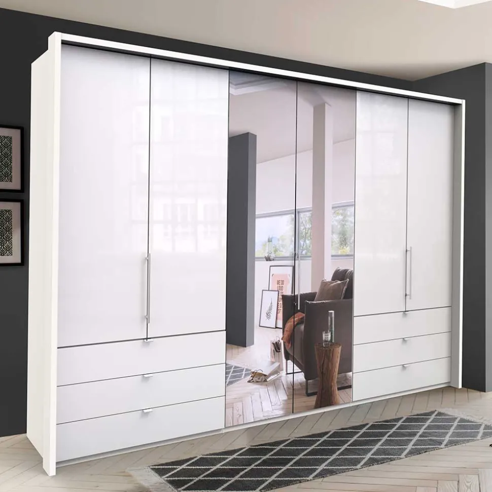 Schlafzimmer Schrank mit Falttüren in Weiß - Dolienca