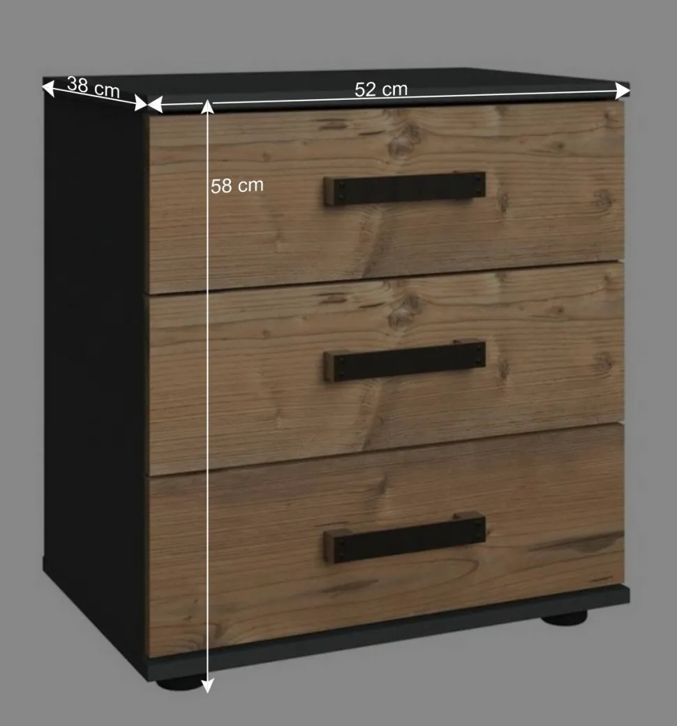 Schlafzimmer Set im Industrial Stil - Ardila (vierteilig)