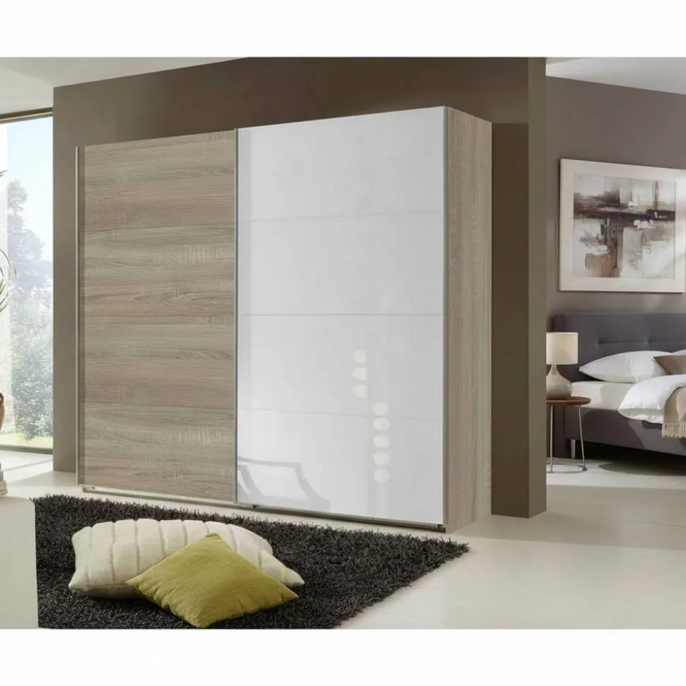 Schlafzimmerschrank Arno mit Weißglas