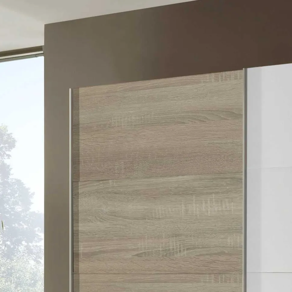 Schlafzimmerschrank Arno mit Weißglas