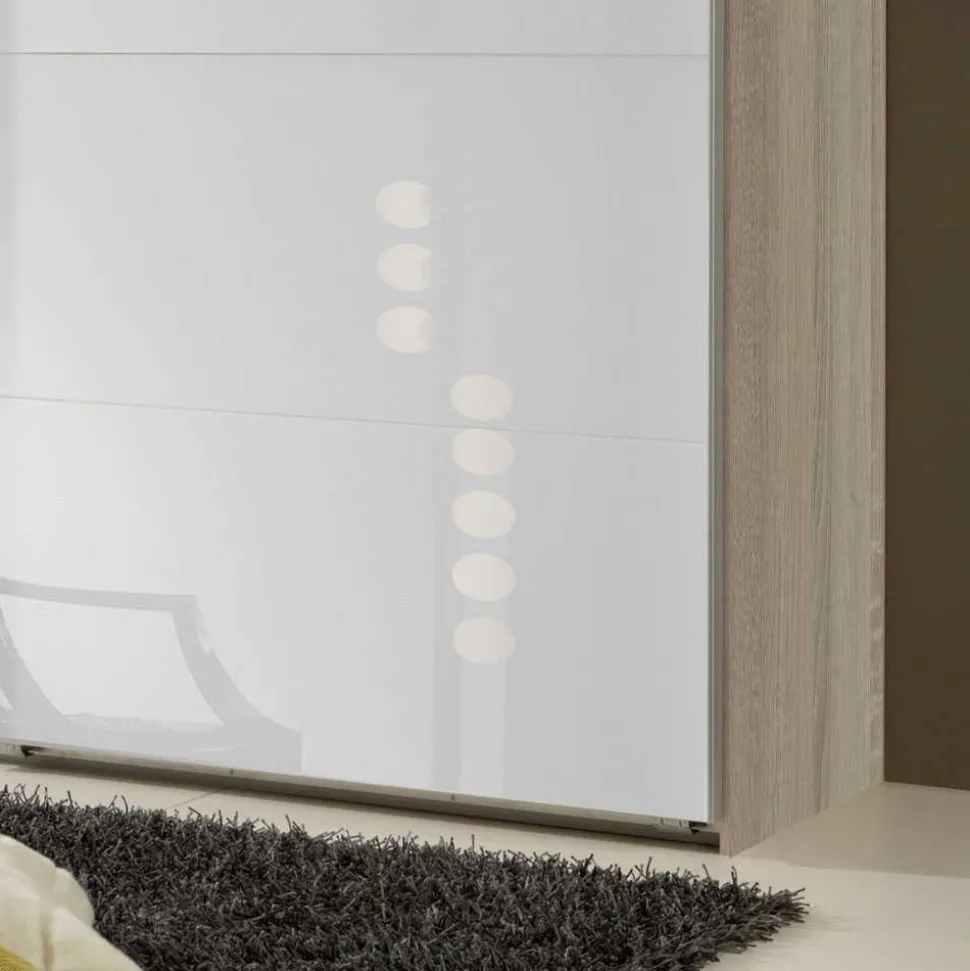 Schlafzimmerschrank Arno mit Weißglas