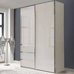 Schlafzimmerschrank in Champagner Glasfront 165 cm - Dustins
