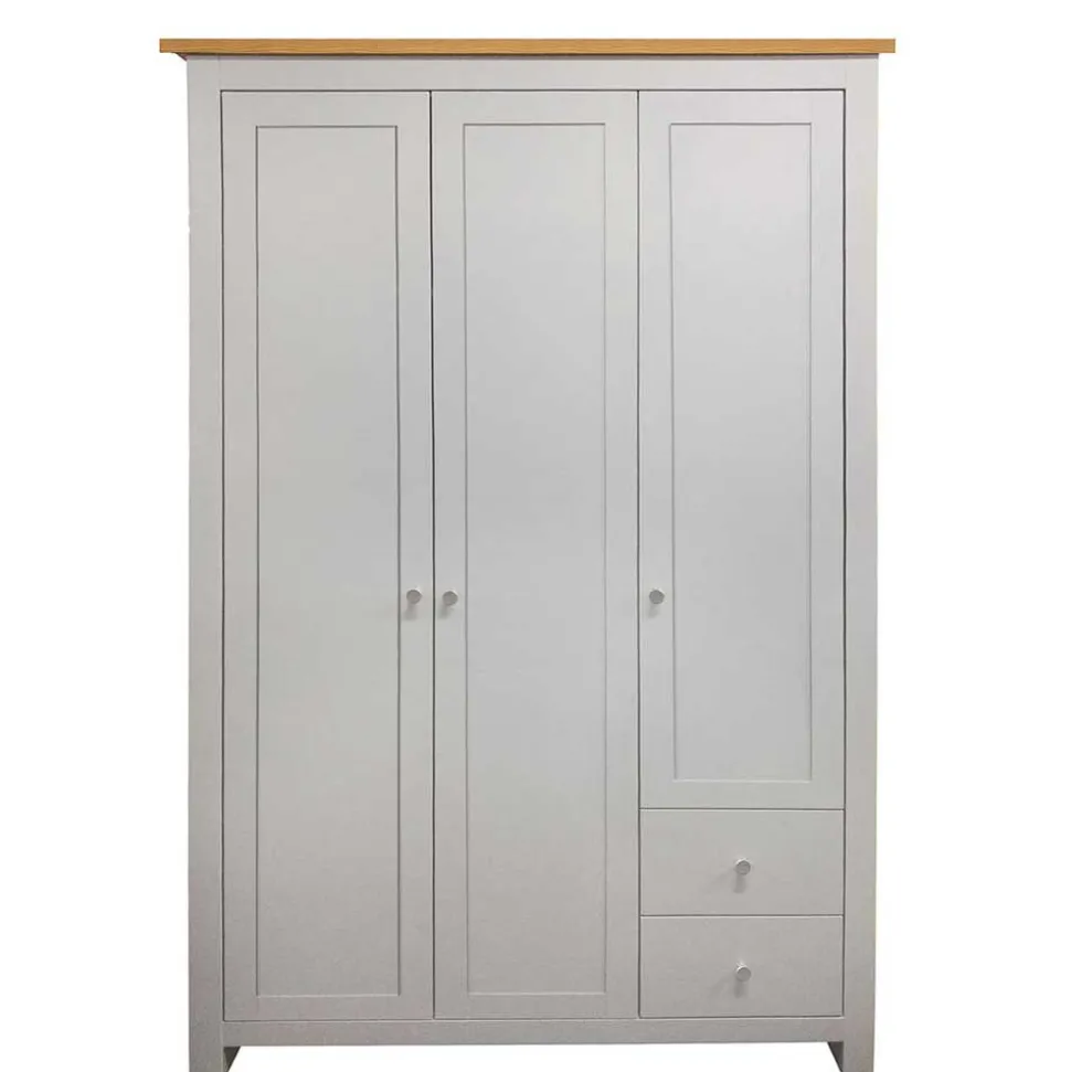 Schlafzimmerschrank in Grau & Eichefarben - Poliesti