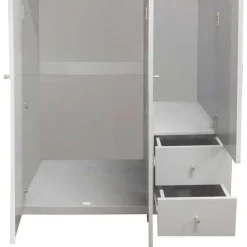 Schlafzimmerschrank in Grau & Eichefarben - Poliesti