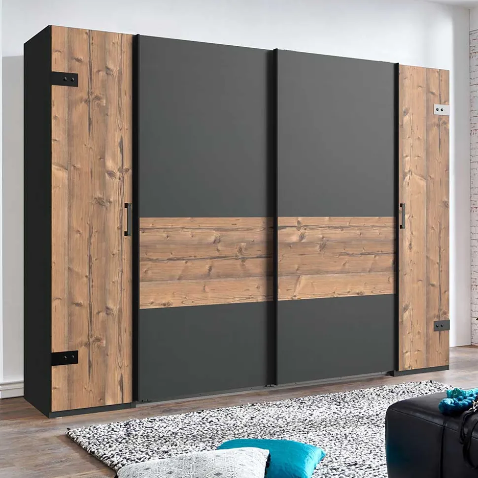 Schlafzimmerschrank in Tanne Holzdekor - Ardila