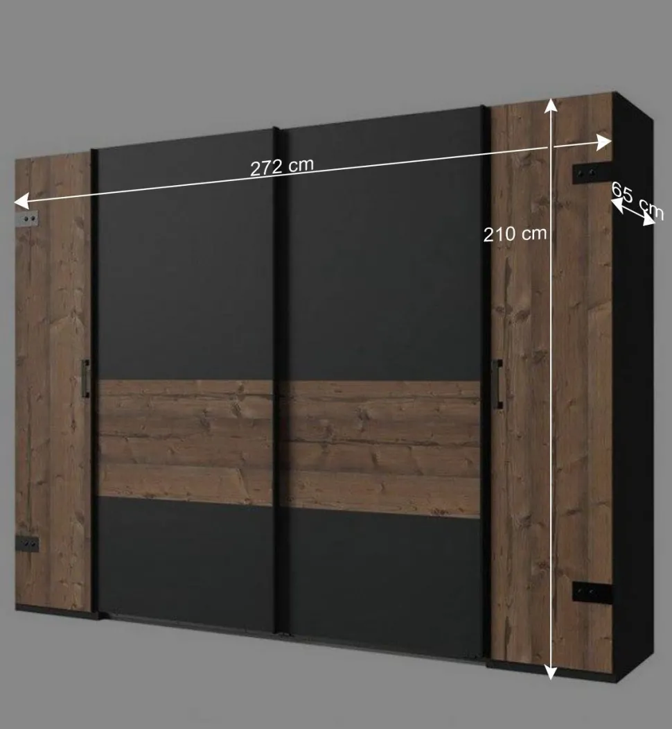 Schlafzimmerschrank in Tanne Holzdekor - Ardila