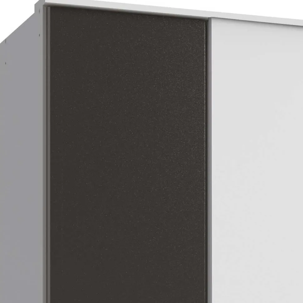 Schlafzimmerschrank in Weiß und Dunkelgrau - Vanila