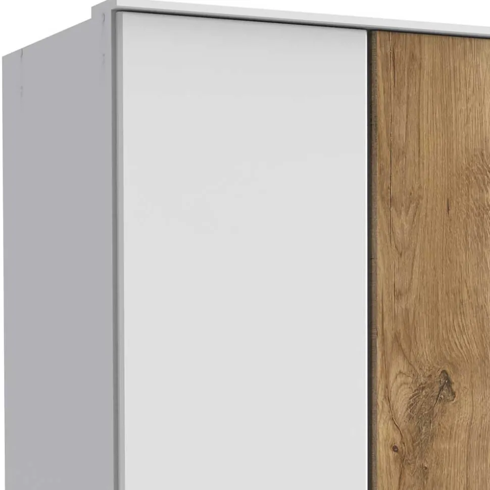 Schlafzimmerschrank in Weiß & Plankeneiche Dekor - Calassina I