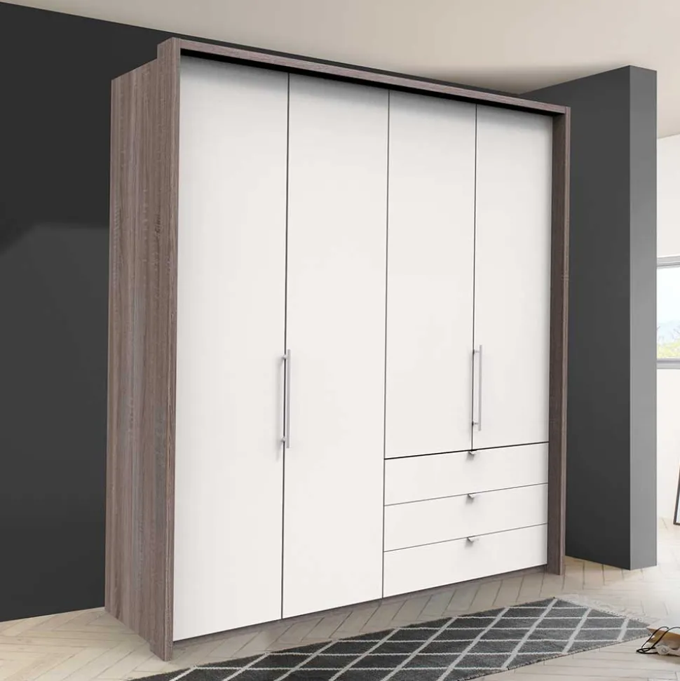 Schlafzimmerschrank 2m mit 3 Schubladen - Tivierto