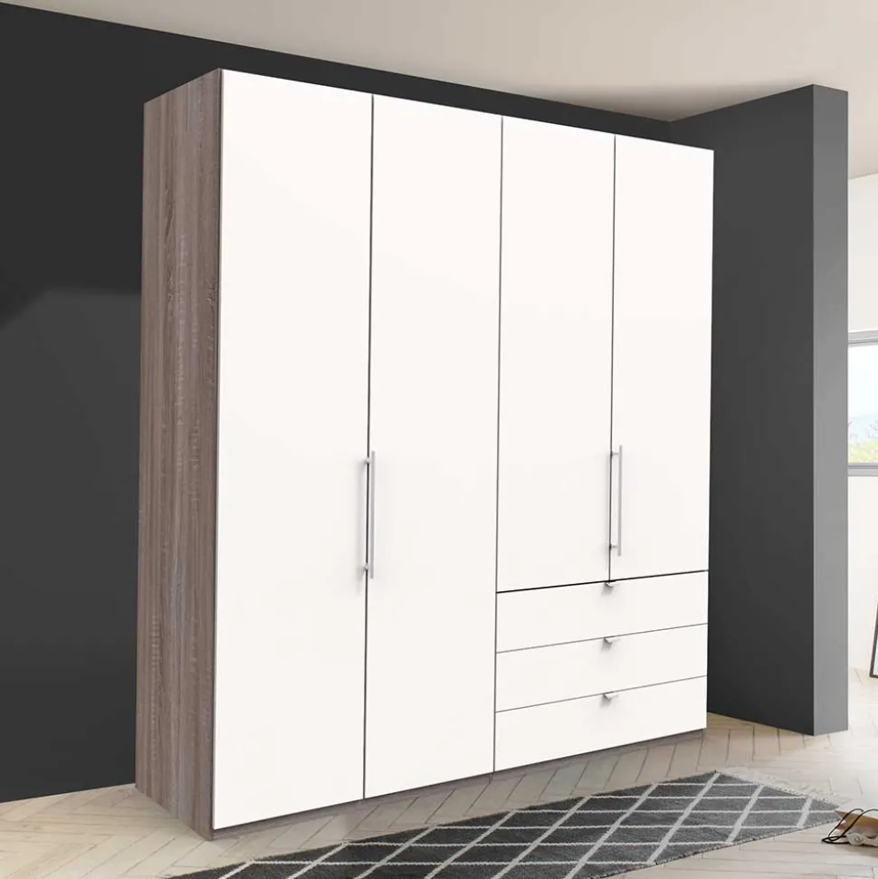 Schlafzimmerschrank 2m mit 3 Schubladen - Tivierto