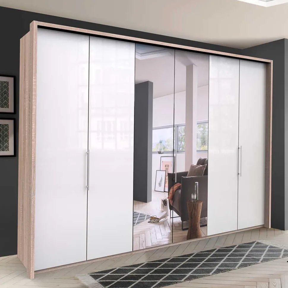 Schlafzimmerschrank mit Spiegel Falttür mittig - Bosays V