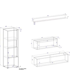 Schlicht-moderne Wohnwand Möbel - Ahilav (vierteilig)