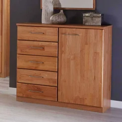 Schmale Kombikommode Apolios in Erle teilmassiv