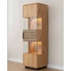 Schmale Massivholz Vitrine mit LED Beleuchtung - Eribella