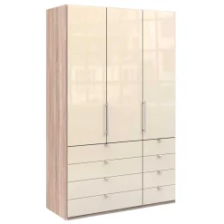 Schmaler Kleiderschrank in Cremefarben - Rativian