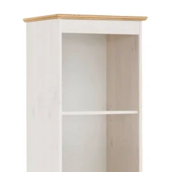 Schmales Regal in Weiß und Honigfarben - Zentra