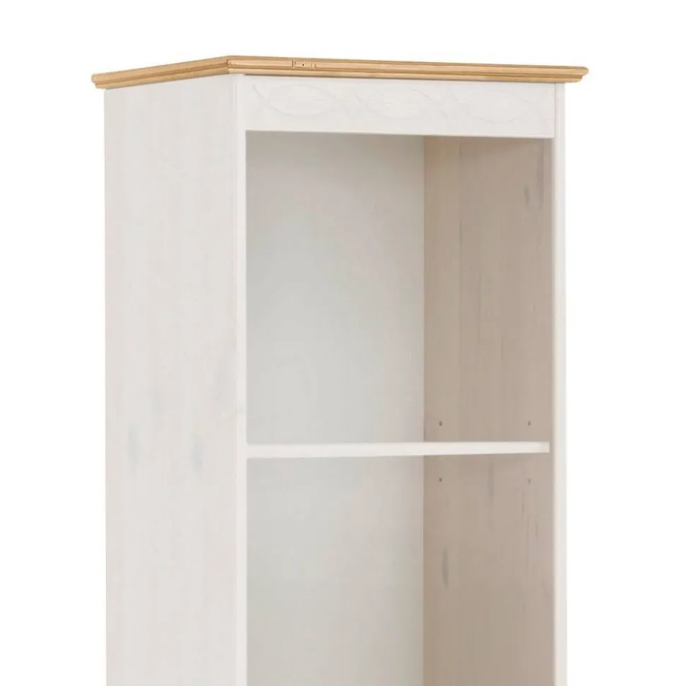 Schmales Regal in Weiß und Honigfarben - Zentra