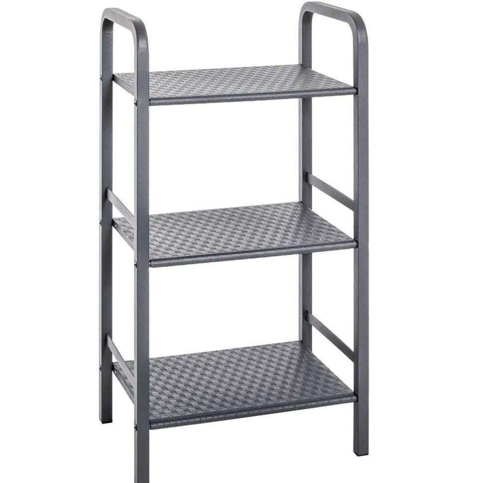 Schmales Standregal aus grauem Stahl - Pazionan