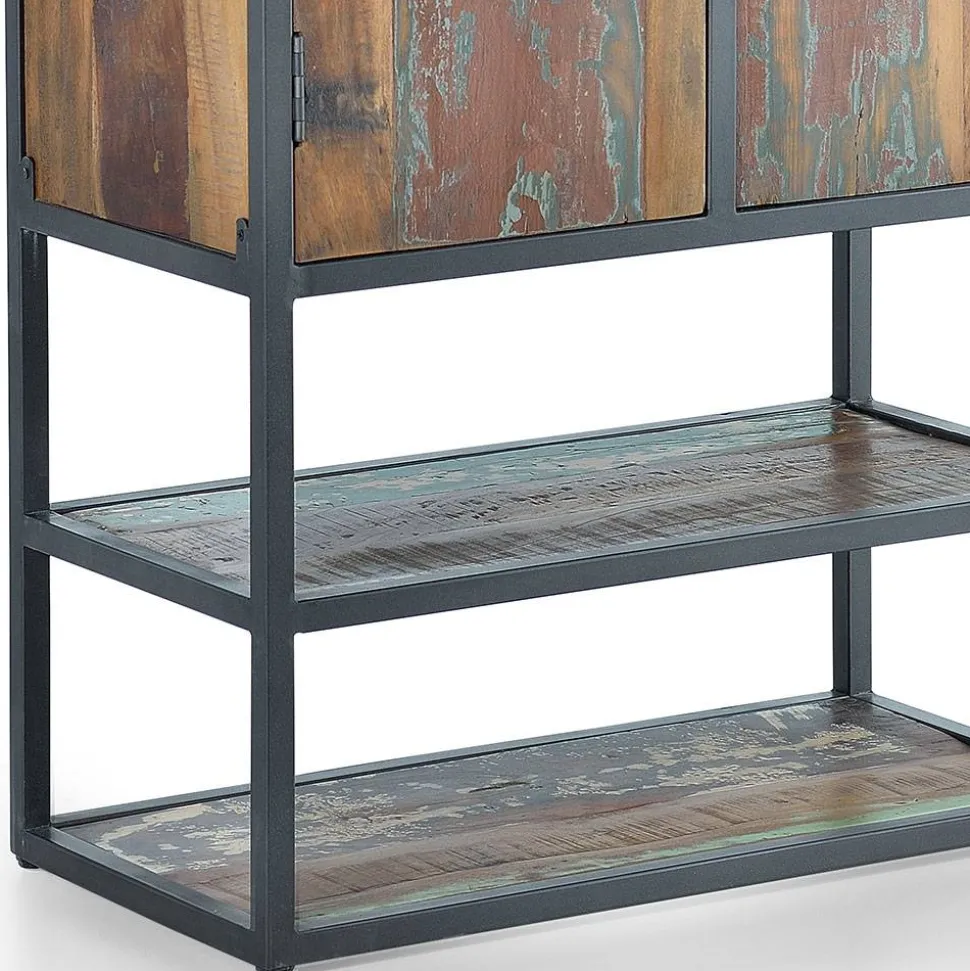 Schrank aus Recyclingholz mit Lackresten - Miriam