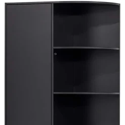 Schrank einseitig abgerundet in Schwarz - Niwidus