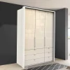 Schrank fürs Schlafzimmer in Creme Glas & Weiß - Zidarie