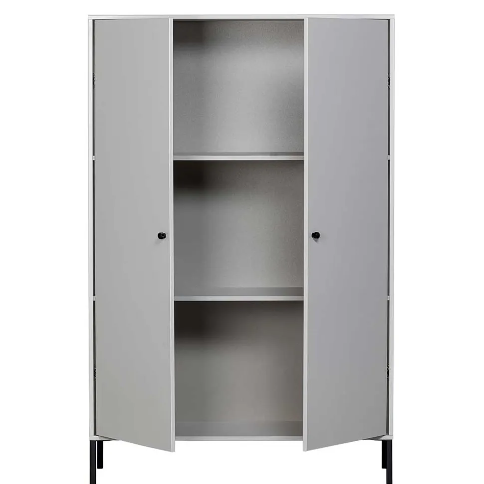 Schrank in Hellgrau und Schwarz - Aturin