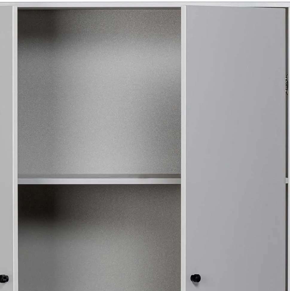 Schrank in Hellgrau und Schwarz - Aturin