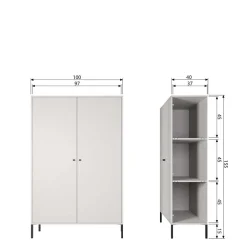 Schrank in Hellgrau und Schwarz - Aturin