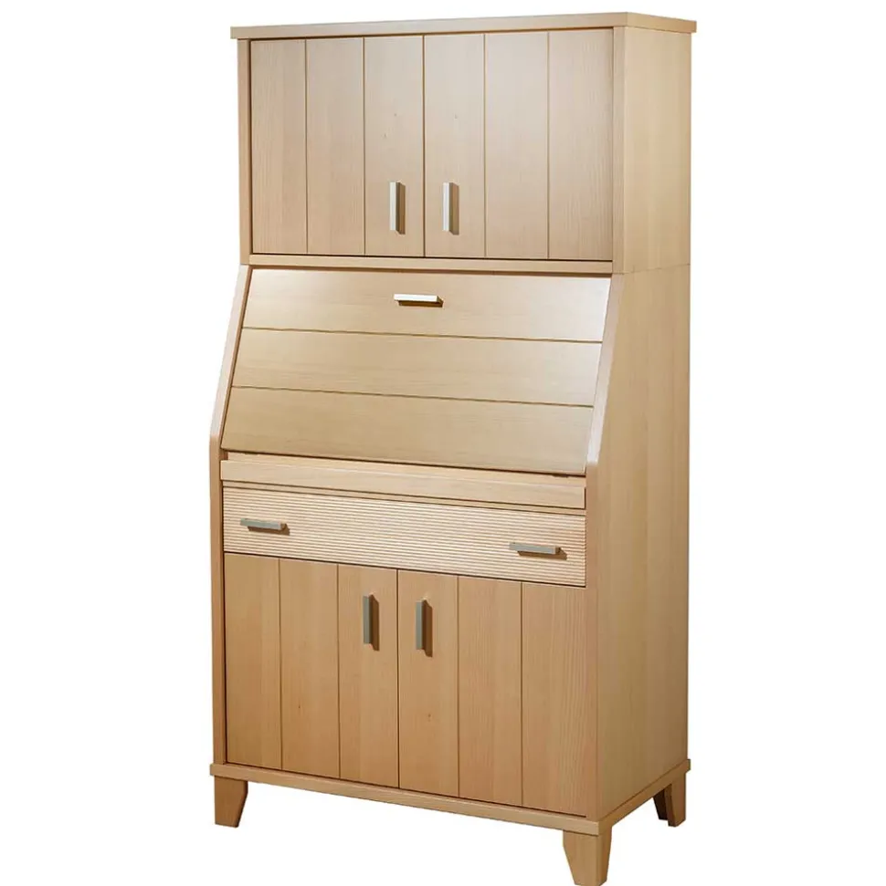 Schrank mit Schreibklappe in Buche Natur - Lidoral