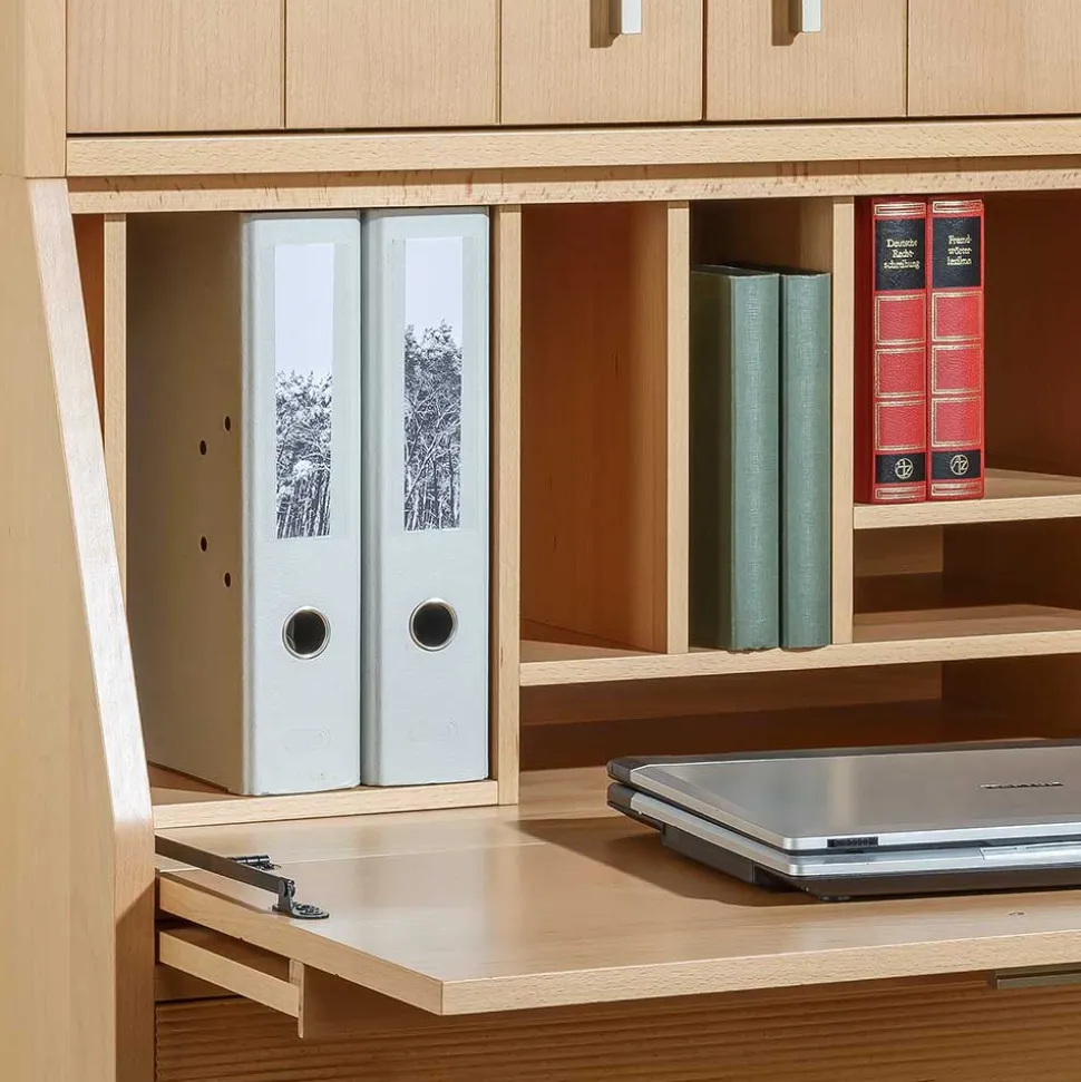 Schrank mit Schreibklappe in Buche Natur - Lidoral