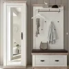 Schrank mit Spiegeltür & Garderobe - Nedita (dreiteilig)