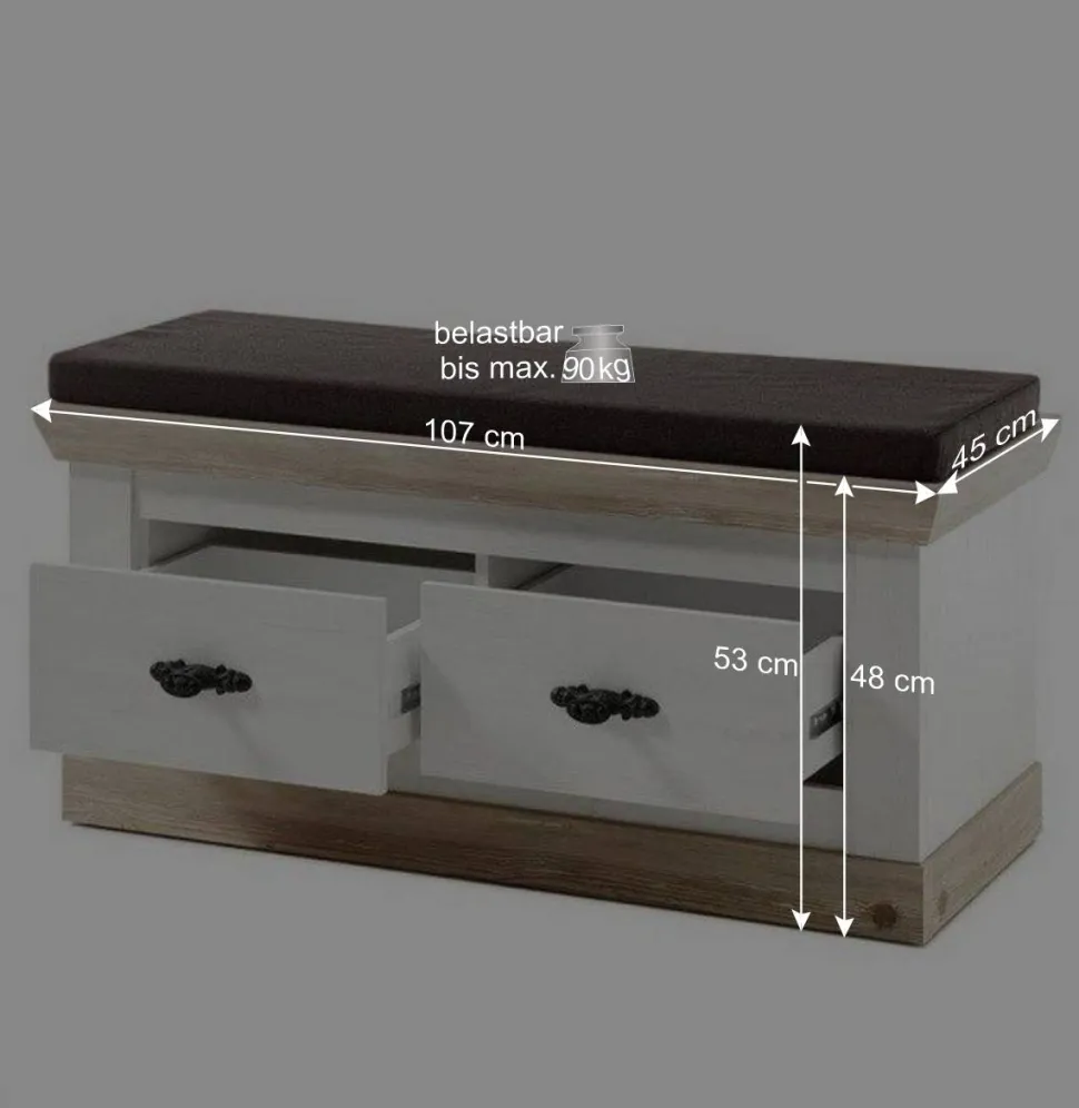 Schrank mit Spiegeltür & Garderobe - Nedita (dreiteilig)